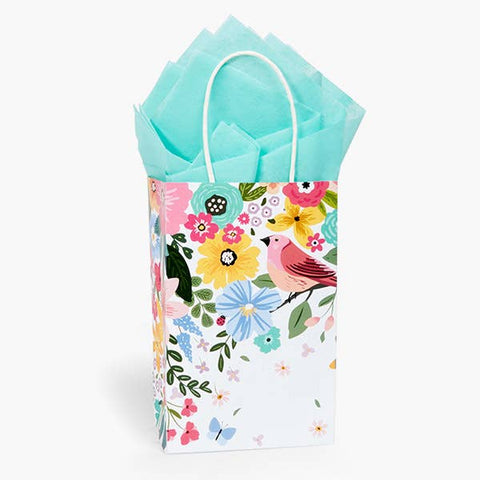 Songbird Blooms Paper Gift Bags, Assorted Sizes - Nashville Wraps