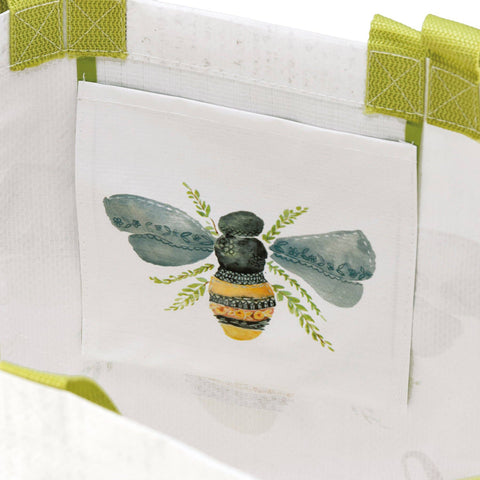 Bee Happy Market Tote, 15.5"x15.3"x5.8" - Primitives by Kathy