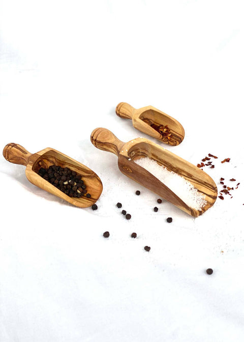 Olive Wood Spice Scoops, Set of 3 - Scents and Feel