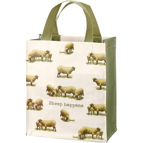 Sheep Happens Daily Tote, 8.8"x10.3"x4.8" - Primitives by Kathy