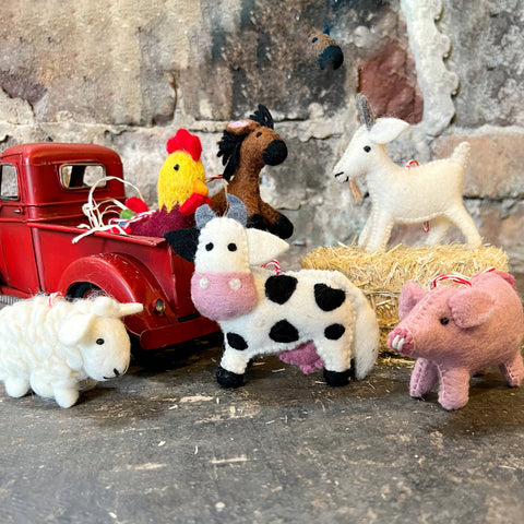 Farm Animal Felt Wool Christmas Ornament - Ornaments 4 Orphans