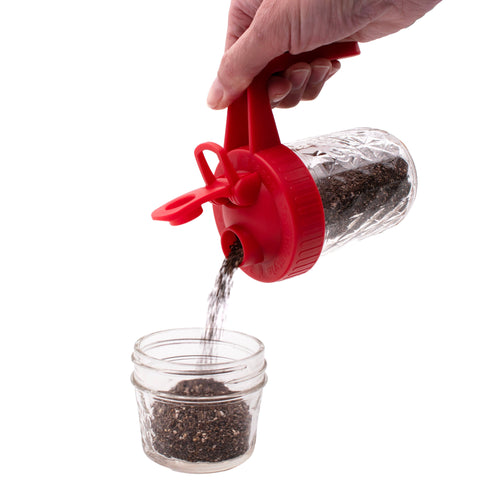 Wide Mouth Pour & Store Pitcher Lid with Handle: Cherry Red - Mason Jar Lifestyle