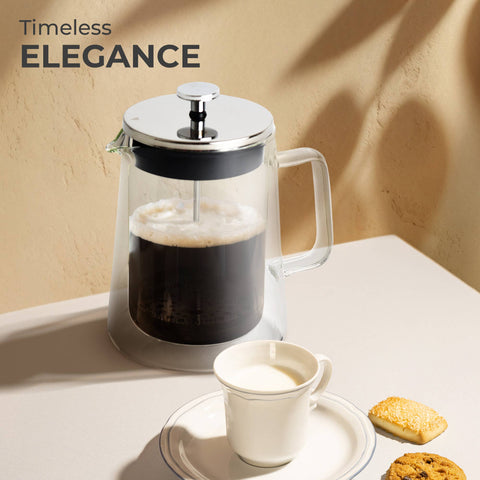French Press Coffee Maker, 34 oz (0.8L), Double-Wall Glass - Kaffe