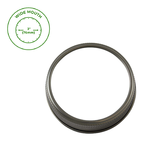 5-Pack Wide Mouth Bands/Rings for Mason Jars, Rust Proof Stainless Steel - Mason Jar Lifestyle