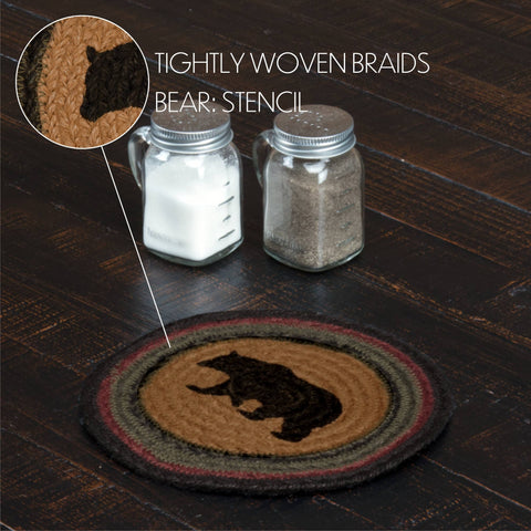 Wyatt Stenciled Bear Jute Trivet, 8 in - VHC Brands