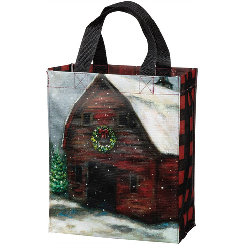 Snowy Farm Family Daily Tote, 8.8"x10.3"x4.8" - Primitives by Kathy