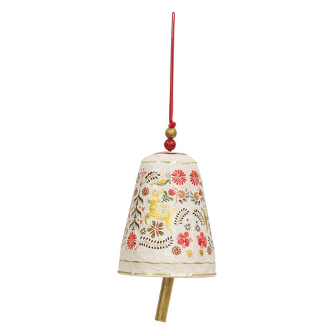 Yuletide Greetings Papier Mache Bell Hanger, 6", Assorted - Col House Designs