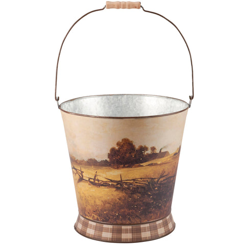 Rural Farmland Bucket, 12" - Primitives by Kathy