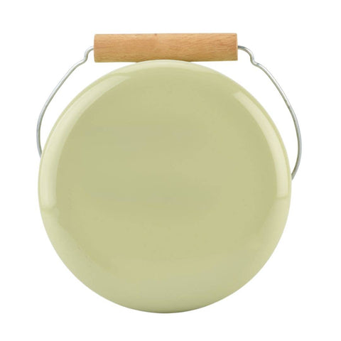 3.3L Vintage Style Enamel Milk Can with Lid, Pale Green - STP