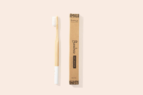 Adult Bamboo Toothbrush, White - Bamboo Switch