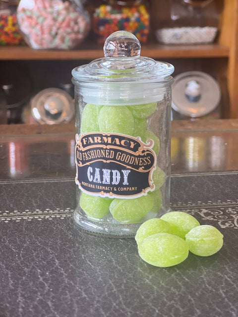 Green Apple Hard Candy in Apothecary Jar - Montana Farmacy