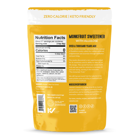 Golden Monkfruit Sweetener with Allulose, 8 oz - Lakanto