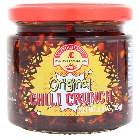 TuttoCalabria Original Chili Crispy, Hot Calabrian Chili Pepper Crispy in Extra Virgin Olive Oil, 6.5 oz - Wholesale Italian Food