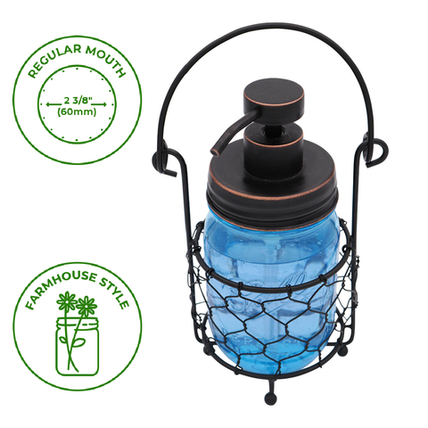 Soap Pump Lid Kit, Regular Mouth Jars, Oil Rubbed Bronze - Mason Jar Lifestyle