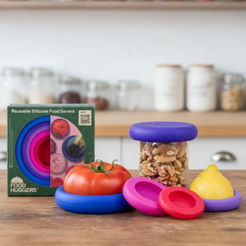Reusable Silicone Food Savers: Bright Berry, Set of 5 - Food Huggers