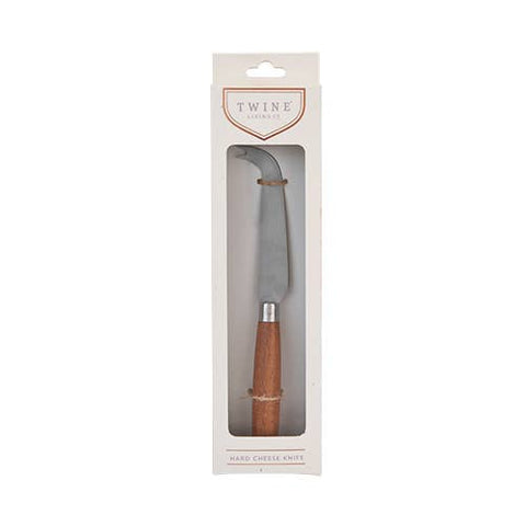 Acacia & Stainless Steel Cheese Knife, Hard Cheeses - Twine