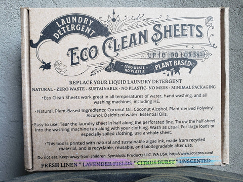 Laundry Detergent Sheets, 100 Sheets - Symbiotic Products LLC
