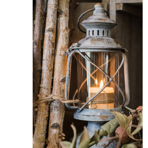 Restoration Candle Holder Backyard Décor Lantern, Style [B] - Rustic Reach
