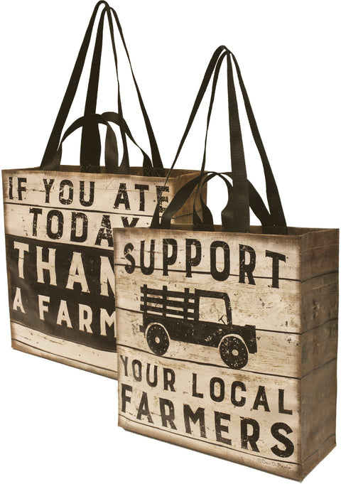 Support Your Local Farmers Market Tote, 15.5"x15.3"x5.8" - Primitives by Kathy