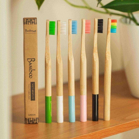 Adult Bamboo Toothbrush, White - Bamboo Switch