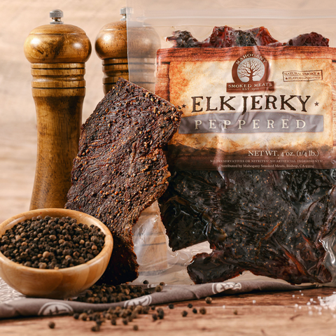 Black Peppered Elk Jerky - All-Natural, 3oz - Mahogany Smoked Meats