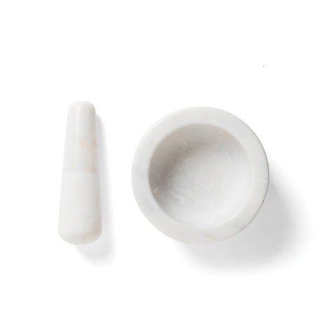 Marble Mortar and Pestle, White, 4.7" x 2.4" - Fox Run Brands