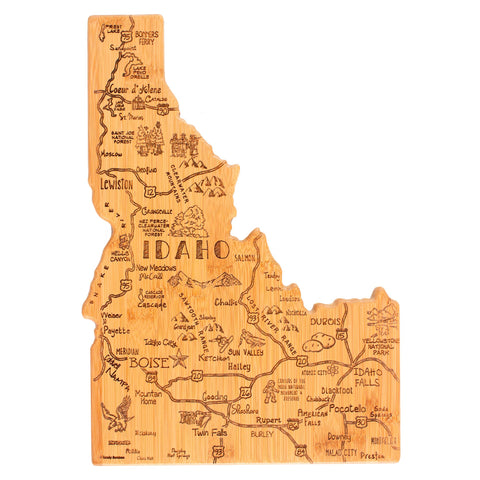 Destination Idaho State-Shaped Serving & Cutting Board - Totally Bamboo