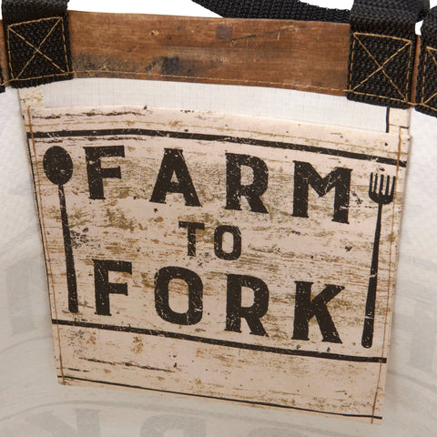 Farm To Fork Market Tote, 15.5"x15.3"x6" - Primitives by Kathy