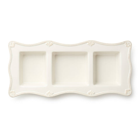Heritage Relish Tray, 15x7" – 3-Section Stoneware Beauty