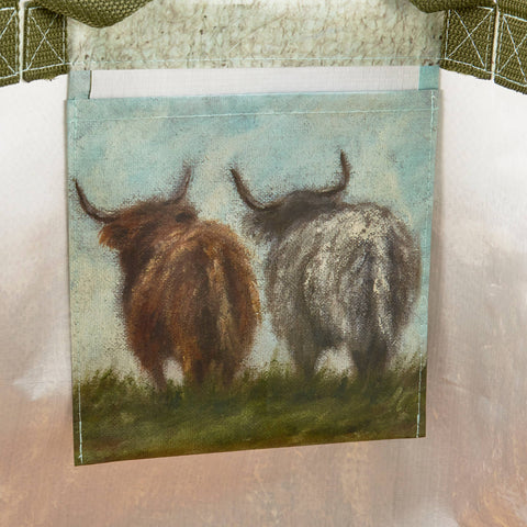 Highland Cows Shopping Tote, 19.5"x17.5"x7" - Primitives by Kathy