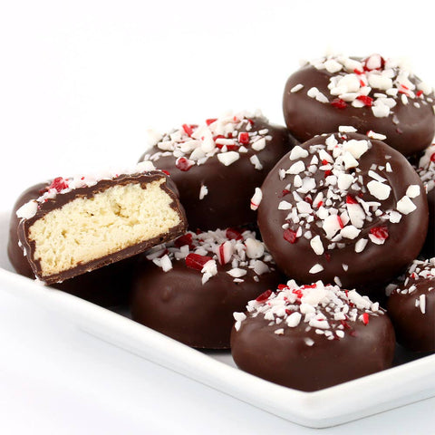 Peppermint Tea Cookies in Dark Chocolate, 8 oz - Cranberry Sweets & More