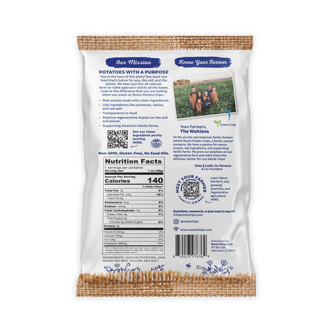 Tallow Sea Salt Kettle Cooked Potato Chips, 1 oz Bag - Roots Potato Chips