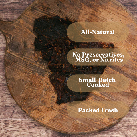 Chipotle Bourbon Beef Jerky, All-Natural, 4oz - Mahogany Smoked Meats