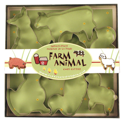 Farm Animal Cookie Cutters, Set of 7, 3.5" x 3.5" - Fox Run Brands