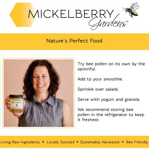 Bee Pollen: Nature's raw, clean and pure multivitamin, 6oz - Mickelberry Gardens