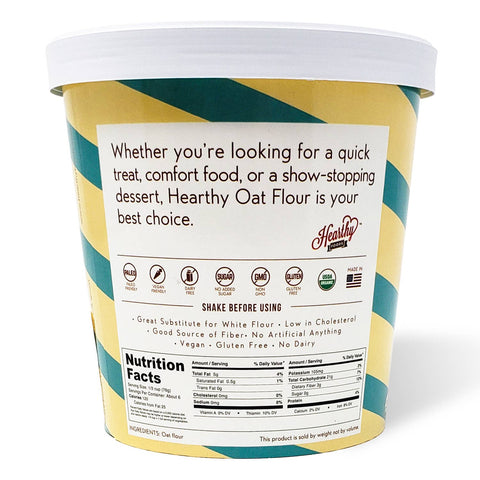 Oat Flour, 16 oz, gluten free fine baker grade - Hearthy Foods