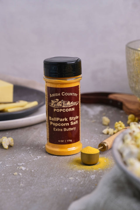 Ballpark-Style Popcorn Salt, 5.5 oz - Amish Country Popcorn