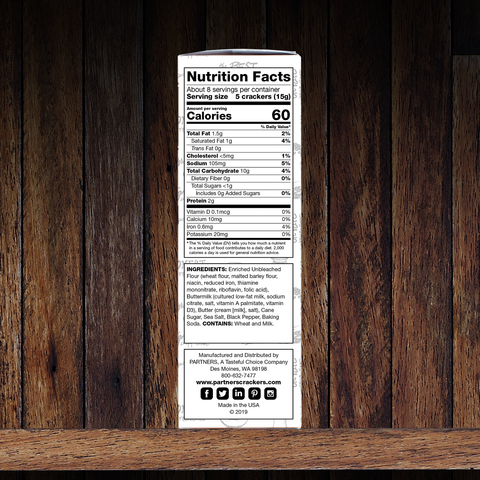 Cracked Black Pepper Snack Crackers - Partners Crackers