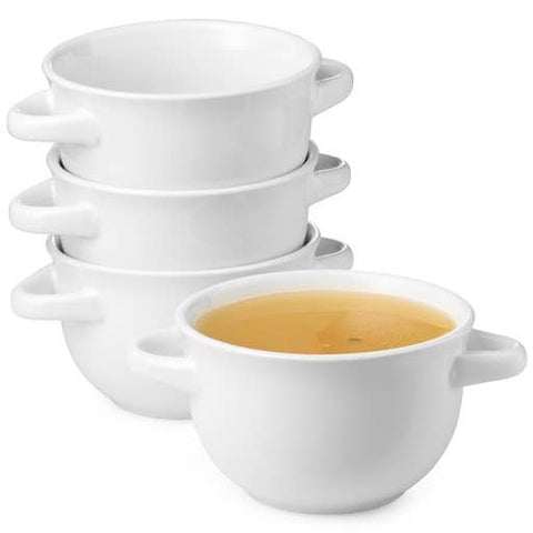 Ceramic Soup Crocks - Set of 4: Marshmallow, 18oz - Kook