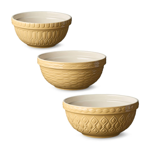 Vintage Farm Stoneware Mixing Bowls, Set of 3 (2, 3, 4.25 qt) - Certified International