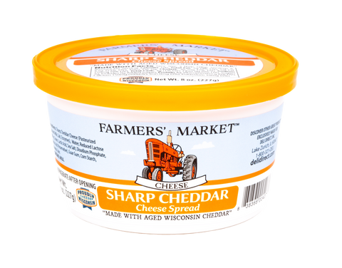 Wisconsin Cheese Spread Farmers Market Shelf Stable, 8oz: Sharp Cheddar - Merchandise Unlimited