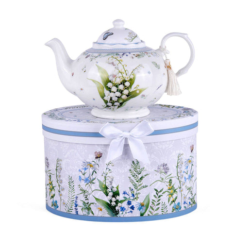 Lily of the Valley Bone China Teapot, 1.14 qt, in Gift Box