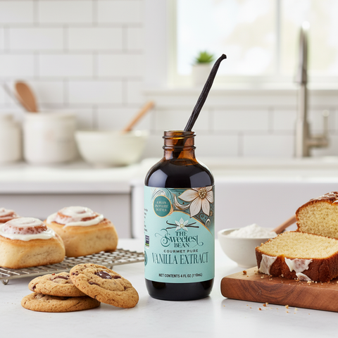 Pure Vanilla Extract, Single-Origin, 4 fl oz - The Sweetest Bean