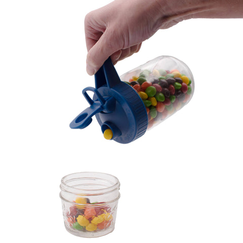 Wide Mouth Pour & Store Pitcher Lid with Handle: Deep Blue - Mason Jar Lifestyle