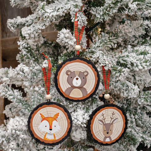 Woodland Friends Tree Trunk Ornament, Assorted - The Hearthside Collection
