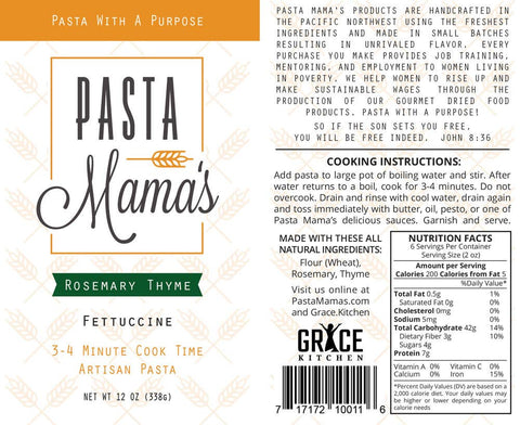Rosemary Thyme Fettuccine by Pasta Mama's - Grace Kitchen