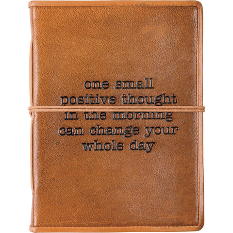 One Small Positive Thought Leather Journal, 96 pgs - Primitives by Kathy