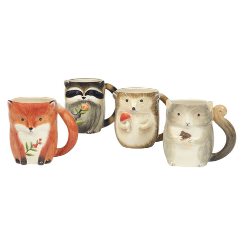 Woodland Critters Fall 3-D Mugs, 16 oz, Assorted - Certified International