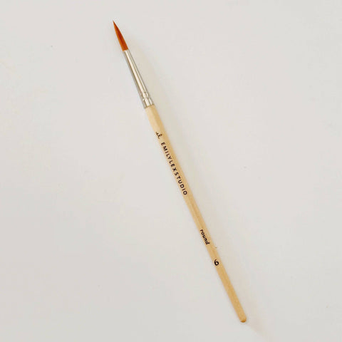 Watercolor Paintbrushes, Wood, set of 5 - Emily Lex Studio