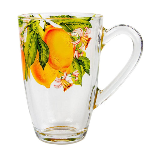 Lemons Glass Coffee and Tea Glass, Set of 4, Tapered